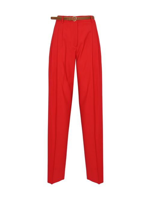 Pantalone fluido MSTBACIO in cady Rosso MAX MARA STUDIO | 2616131081600009